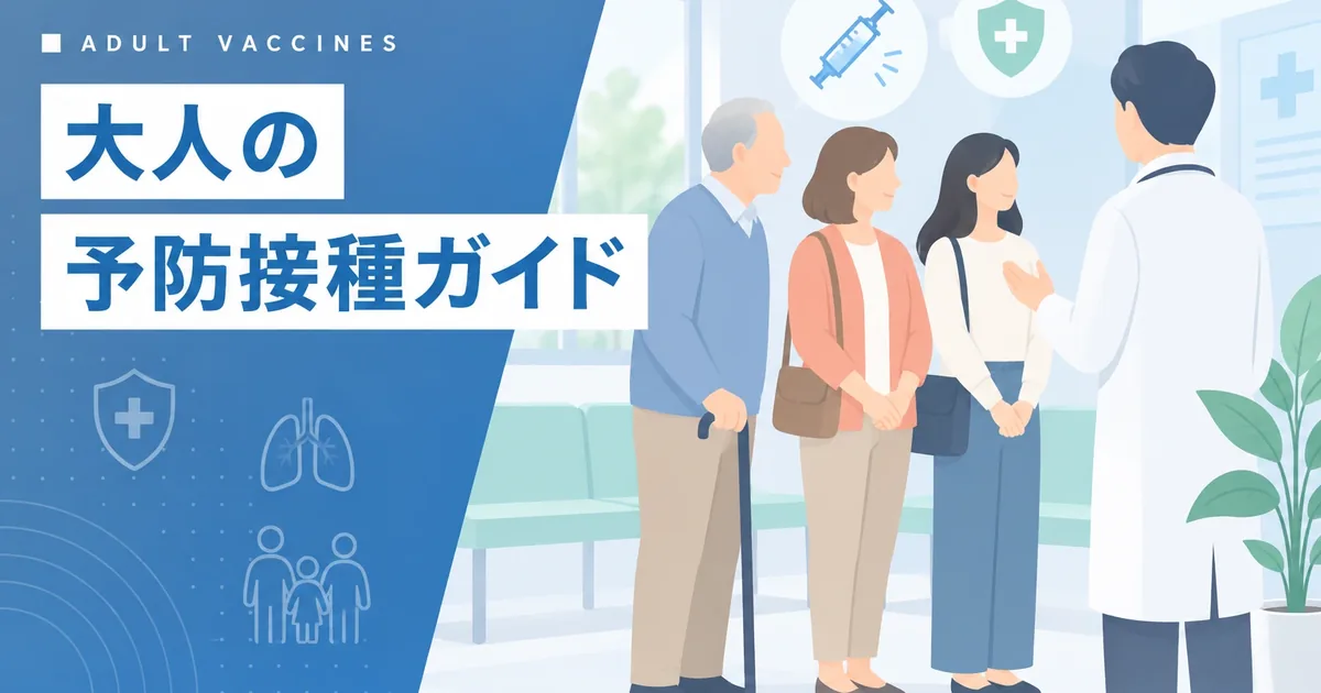 坂東市の当院で受けられる大人の予防接種(肺炎球菌・帯状疱疹・MR)のイメージ